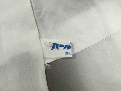 平和屋着物●上質な小紋 イチョウ 色紙牡丹花文 金彩 鬼しぼ縮緬 反端付き 正絹 逸品 CABC6487yc