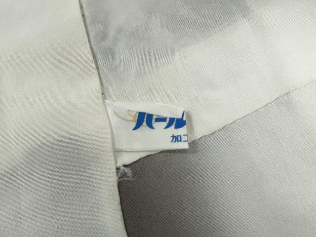 平和屋着物●上質な小紋 イチョウ 色紙牡丹花文 金彩 鬼しぼ縮緬 反端付き 正絹 逸品 CABC6487yc