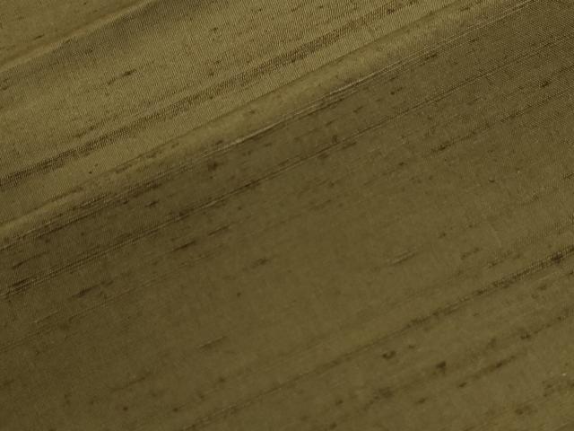 平和屋着物●男性 紬 アンサンブル 色無地 鶯茶色 羽裏：虎 正絹 逸品 未使用 CABC6489yc