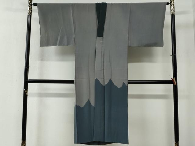 平和屋着物●男性 紬 アンサンブル・長襦袢セット 格子 正絹 逸品 未使用 CABC6492yc