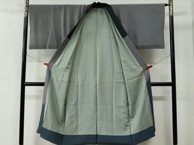 平和屋着物●男性 紬 アンサンブル・長襦袢セット 格子 正絹 逸品 未使用 CABC6492yc