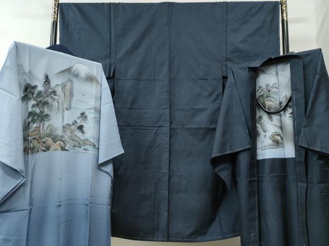 平和屋着物●男性 本場大島紬 アンサンブル・長襦袢セット 100亀甲 総詰め 正絹 逸品 未使用 CABC6493yc