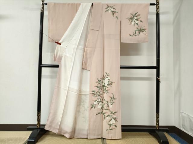 平和屋着物●訪問着 友禅 作家物 カトレア 鬼しぼ縮緬 正絹 逸品 未使用 CABC6497yc