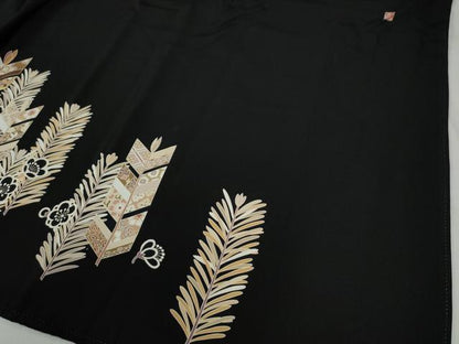 平和屋着物●豪華黒留袖 作家物 駒刺繍 矢羽吉祥花松葉文 金彩 正絹 逸品 CABC6498yc