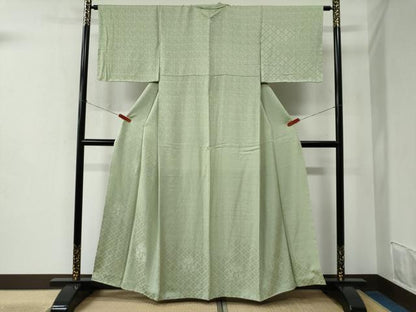 平和屋着物●無地絵羽訪問着 吉祥草花地紋 夏虫色 正絹 逸品 未使用 CABC6500yc