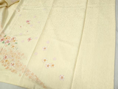 平和屋着物●豪華振袖 駒刺繍 舞花文 暈し染め 銀通し地 鈴乃屋扱い 正絹 逸品 CABC6505yc