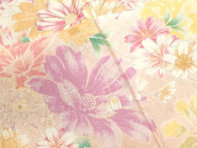 平和屋着物●豪華振袖 駒刺繍 舞花文 暈し染め 銀通し地 鈴乃屋扱い 正絹 逸品 CABC6505yc