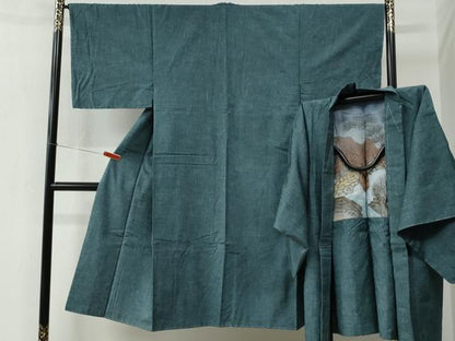 平和屋着物●男性 紬 アンサンブル 霞文 正絹 逸品 未使用 CABC6506yc