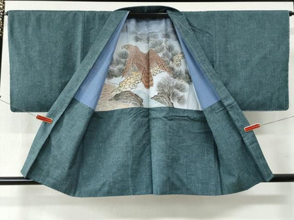 平和屋着物●男性 紬 アンサンブル 霞文 正絹 逸品 未使用 CABC6506yc