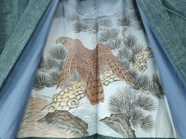 平和屋着物●男性 紬 アンサンブル 霞文 正絹 逸品 未使用 CABC6506yc