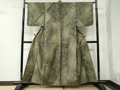 平和屋着物●都喜ヱ門 本場大島紬 草花文 藤絹織物謹製 正絹 逸品 未使用 CABC6509yc