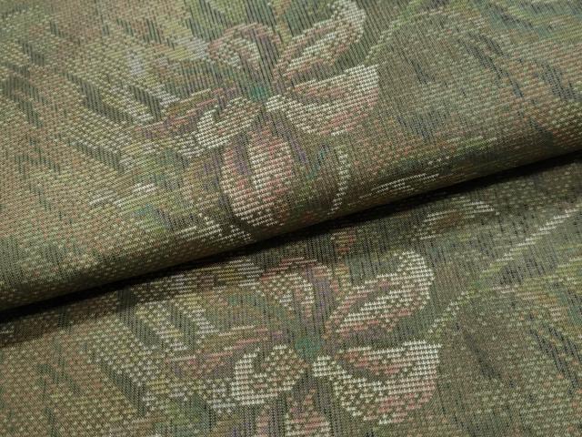 平和屋着物●都喜ヱ門 本場大島紬 草花文 藤絹織物謹製 正絹 逸品 未使用 CABC6509yc