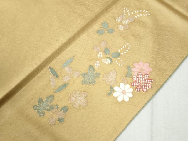 平和屋着物●訪問着 駒刺繍 雪輪草花文 暈し染め 金彩 やまと誂製 正絹 逸品 未使用 CABC6511yc