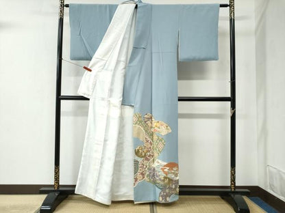 平和屋着物●豪華色留袖 駒刺繍 地紙吉祥花唐草文 金彩 正絹 逸品 CABC6514yc