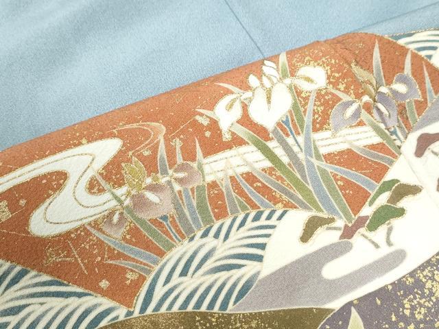 平和屋着物●豪華色留袖 駒刺繍 地紙吉祥花唐草文 金彩 正絹 逸品 CABC6514yc