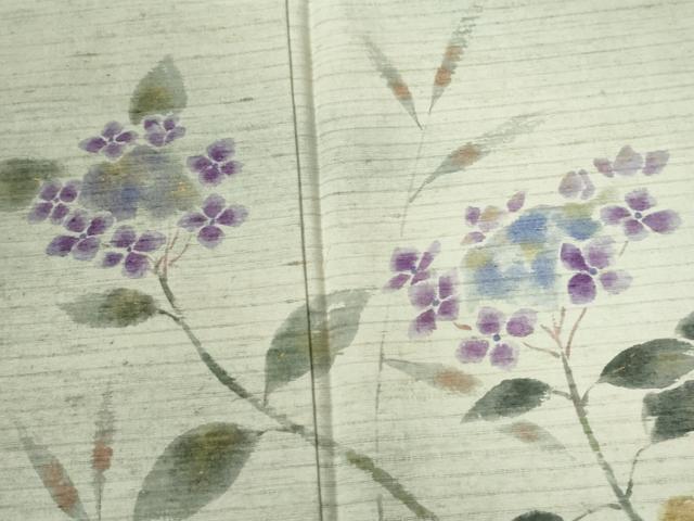 平和屋着物●訪問着 栗繭紬 作家物 枝花文 金彩 反端付き 正絹 逸品 未使用 CABC6516yc