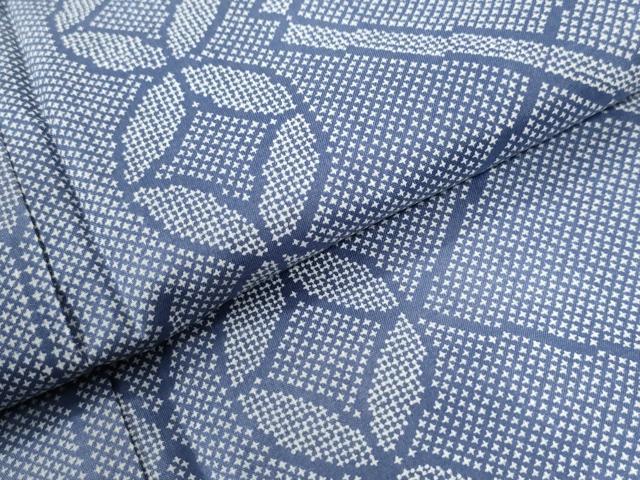 平和屋着物●本場染大島紬　七宝吉祥文　反端付き　正絹　逸品　未使用　CABC6525yc
