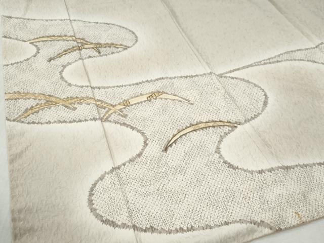 平和屋着物●染色作家　林淳一　訪問着　刺繍　芝草文　暈し染め　金糸　ますいわ屋扱い　正絹　逸品　CABC6527yc