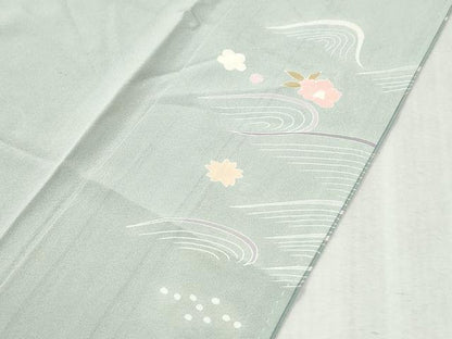 平和屋着物●訪問着　友禅　作家物　立波花筏文　暈し染め　正絹　逸品　CABC6529yc