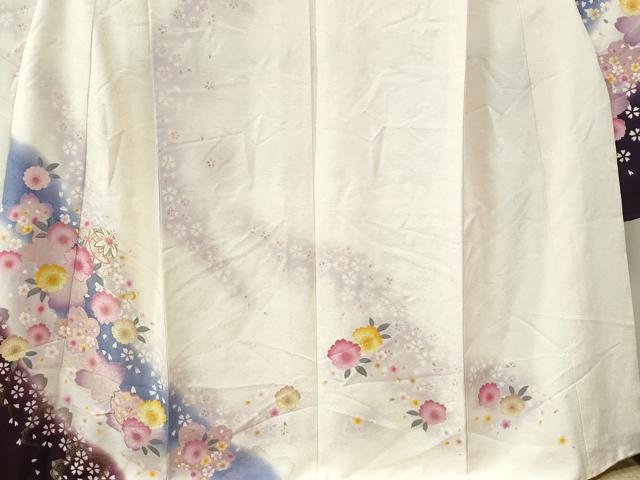 平和屋着物●豪華振袖　雪輪毬舞桜文　ラメ糸　暈し染め　金彩　正絹　逸品　CABC6530yc