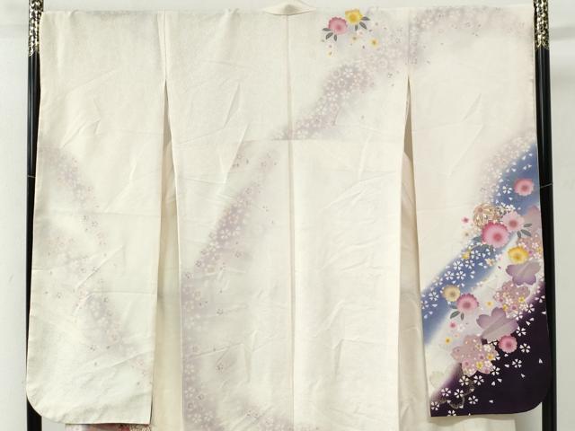 平和屋着物●豪華振袖　雪輪毬舞桜文　ラメ糸　暈し染め　金彩　正絹　逸品　CABC6530yc