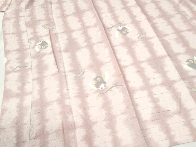 平和屋着物●長襦袢　無双仕立て　梟　フクロウ　正絹　逸品　CABC6533yc