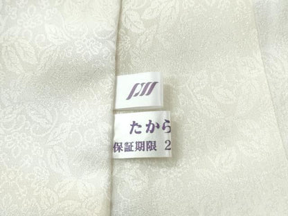 平和屋着物●長襦袢　無双仕立て　花唐草地紋　暈し染め　正絹　逸品　未使用　CABC6534yc
