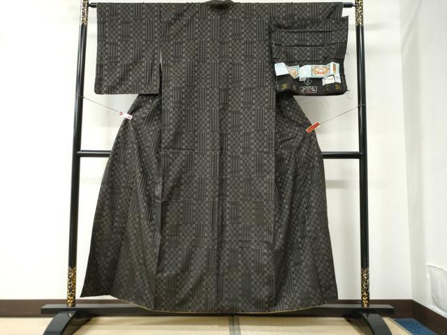 平和屋着物●本場大島紬　7マルキ　泥染め　吉祥文　窪田織物謹製　証紙付き　正絹　逸品　CABC6535yc