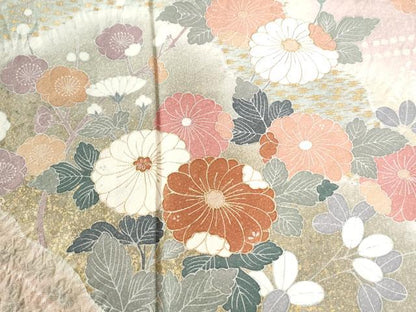 平和屋着物●訪問着　草花文　暈し染め　金彩　正絹　逸品　CABC6537yc