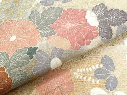 平和屋着物●訪問着　草花文　暈し染め　金彩　正絹　逸品　CABC6537yc