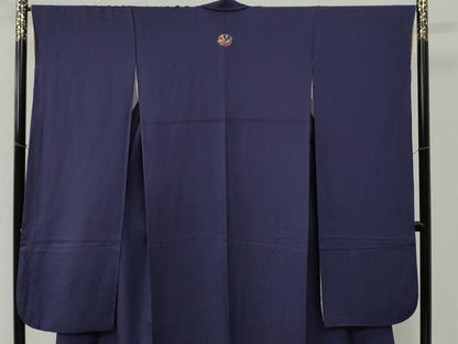 平和屋着物●豪華振袖　霞吉祥地紋　深紫色　正絹　逸品　CABC6539yc