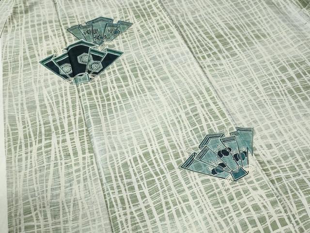 平和屋着物●男性　訪問着　紬地　舞花文　正絹　逸品　未使用　CABC6541yc