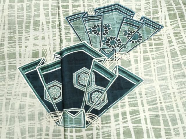 平和屋着物●男性　訪問着　紬地　舞花文　正絹　逸品　未使用　CABC6541yc