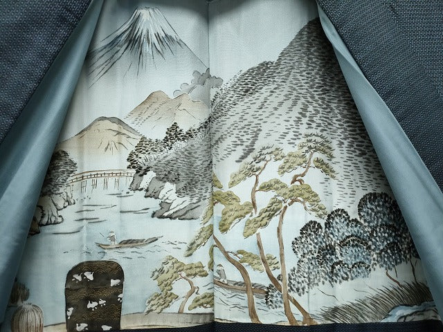 平和屋着物●男性 本場大島紬 アンサンブル 100亀甲 総詰め 正絹 逸品 CABC6546yc