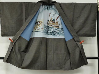 平和屋着物●男性 本場大島紬 アンサンブル 100亀甲 総詰め キングサイズ 正絹 逸品 未使用 CABC6547yc