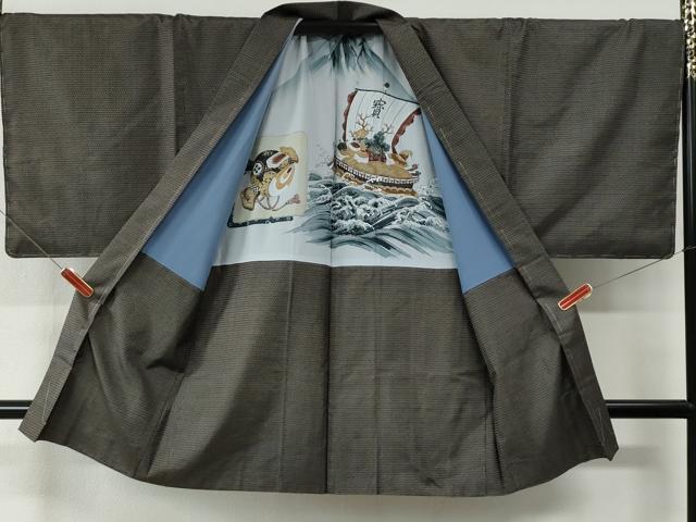 平和屋着物●男性 本場大島紬 アンサンブル 100亀甲 総詰め キングサイズ 正絹 逸品 未使用 CABC6547yc