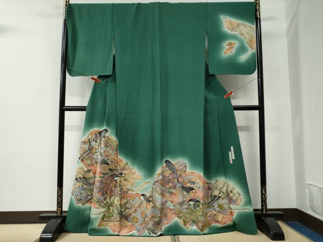 平和屋着物●友禅師・京の名工・伝統工芸士・樽本伊勢蔵 訪問着 十二単 暈し染め 正絹 逸品 CABC6555yc