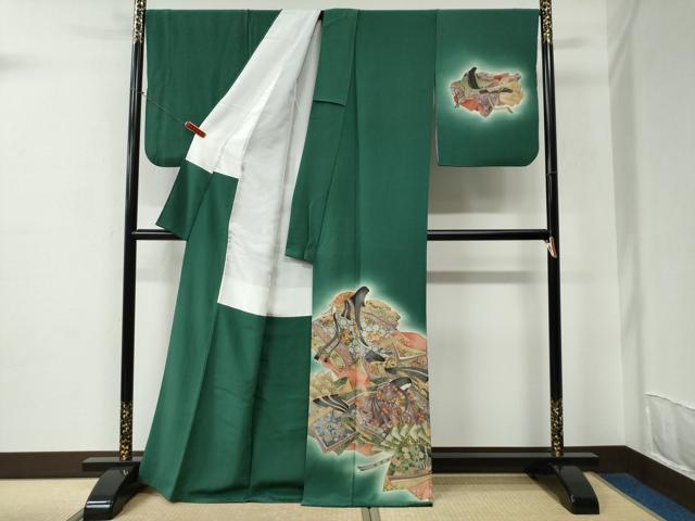 平和屋着物●友禅師・京の名工・伝統工芸士・樽本伊勢蔵 訪問着 十二単 暈し染め 正絹 逸品 CABC6555yc