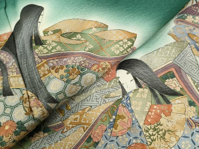 平和屋着物●友禅師・京の名工・伝統工芸士・樽本伊勢蔵 訪問着 十二単 暈し染め 正絹 逸品 CABC6555yc
