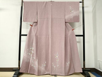 平和屋着物●訪問着 友禅 南天草花文 暈し染め 正絹 逸品 CABC6560yc