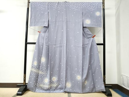 平和屋着物●訪問着　舞桜文　蛍暈し　金彩　正絹　逸品　CABC6566yc