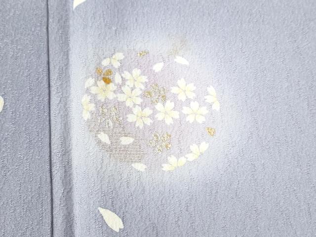 平和屋着物●訪問着　舞桜文　蛍暈し　金彩　正絹　逸品　CABC6566yc