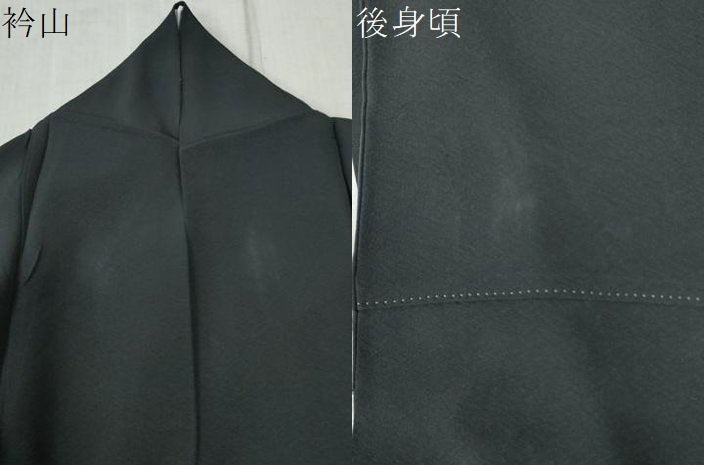平和屋着物●訪問着 霞文 黒地 銀糸 ロング丈 正絹 逸品 CABC6567yc