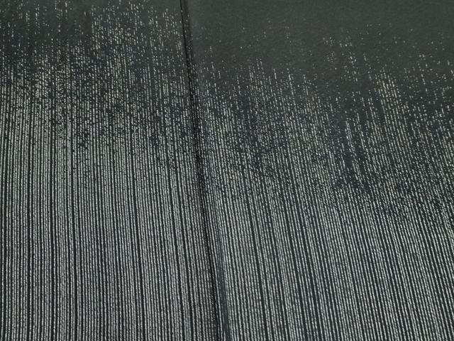 平和屋着物●訪問着 霞文 黒地 銀糸 ロング丈 正絹 逸品 CABC6567yc
