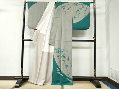 平和屋着物●訪問着　作家物　枝菊文　正絹　逸品　CABC6568yc