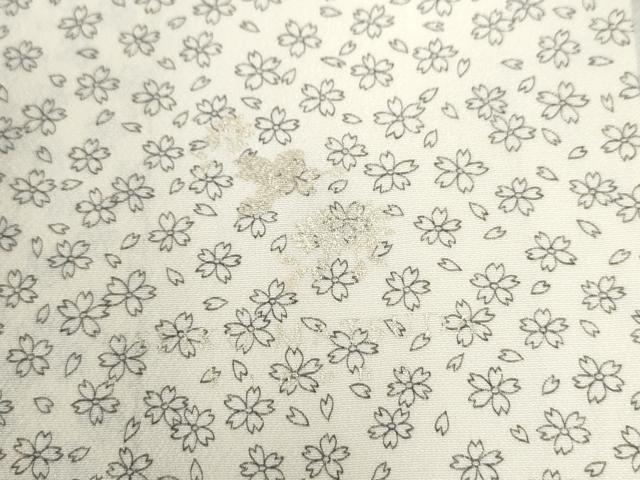 平和屋着物●松田聖子　SEIKOMATSUDA　訪問着　天使　舞桜文　縞　正絹　逸品　CABC6569yc