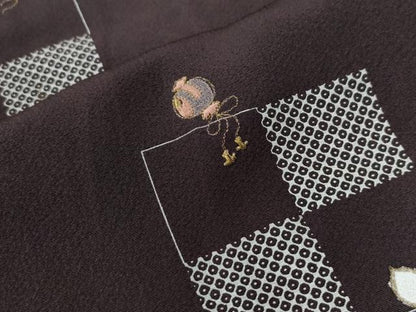 平和屋着物●訪問着　刺繍　瓢箪　打ち出の小槌　金彩　正絹　逸品　CABC6570yc