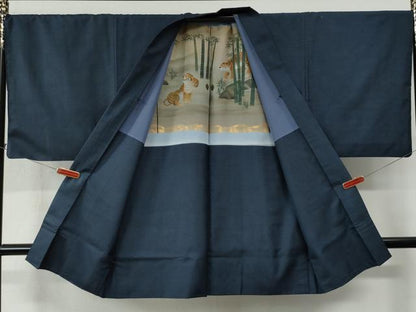 平和屋着物●男性 本場大島紬 アンサンブル 100亀甲 総詰め 羽裏：虎 正絹 逸品 CABC6571yc