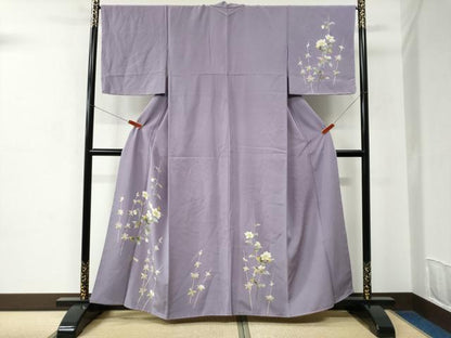 平和屋着物●訪問着　友禅　草花文　正絹　逸品　未使用　CABC6575yc