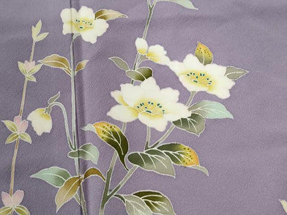平和屋着物●訪問着　友禅　草花文　正絹　逸品　未使用　CABC6575yc